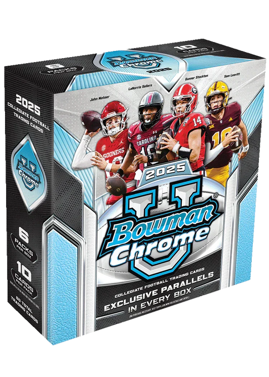 2025 Bowman Chrome University Football Mega 20 Box Case